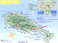 St Kitts, West Indies, Vacation Rental Property, Map